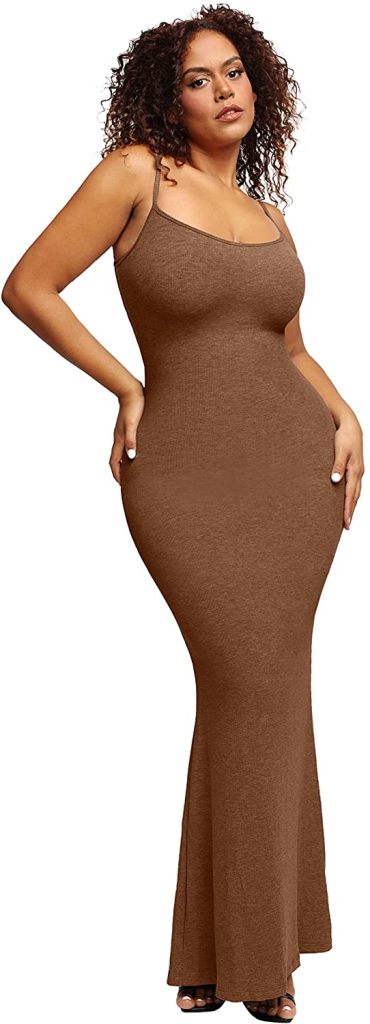 Popilush Shaper Dress Bodycon Maxi/Mini Built in Shapewear Bra